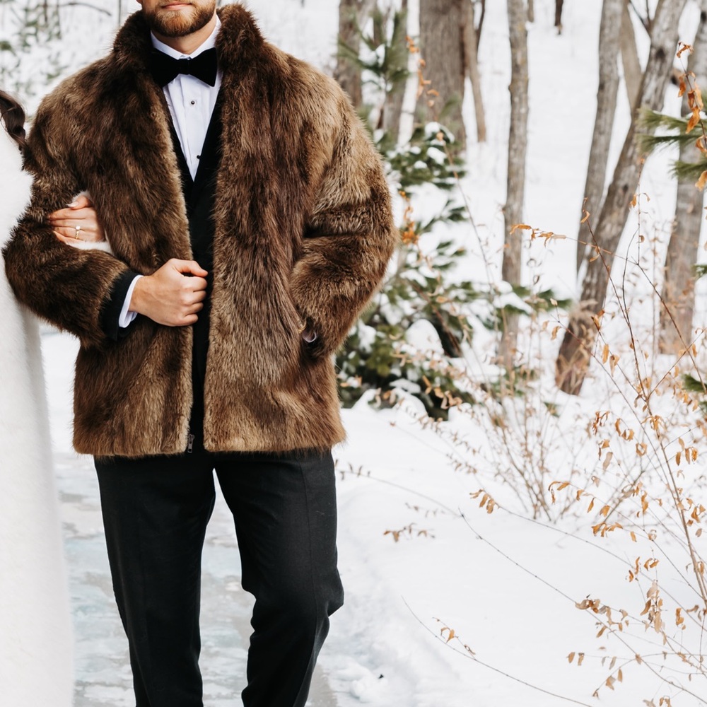 Men's Brown Fur Coat